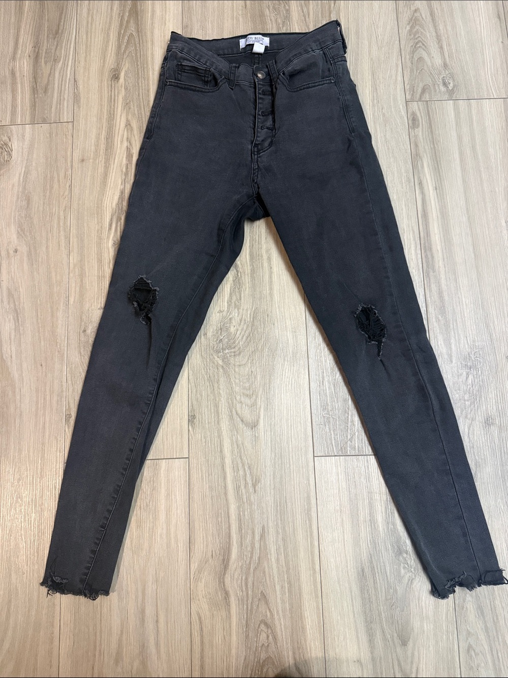Judy Blue Black High-Rise Skinny Jeans with Knee Rips